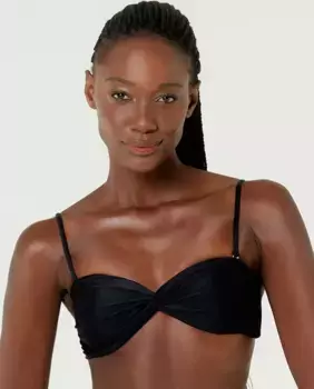 Однотонный лиф бикини бандо с мягкой подкладкой Blueman, черный