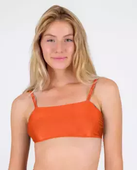 Однотонный лиф бикини бандо с мягкой подкладкой Ro de Sol, оранжевый