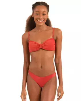 Однотонный лиф бикини бандо с мягкой подкладкой Ro de Sol, красный