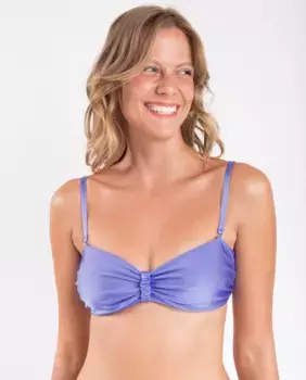 Однотонный лиф бикини бандо с мягкой подкладкой Ro de Sol, фиолетовый