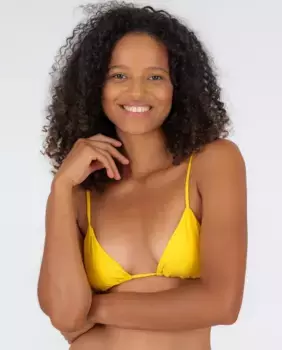 Однотонный лиф бикини с треугольными чашечками и мягкой подкладкой Ro de Sol, желтый