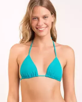 Однотонный лиф бикини с треугольными чашечками и мягкой подкладкой Ro de Sol, бирюзовый