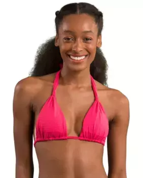 Однотонный лиф бикини с вырезом халтер и набивкой Ro de Sol, фуксия