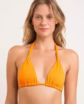 Однотонный лиф бикини с вырезом халтер и набивкой Ro de Sol, оранжевый