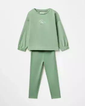 Однотонный махровый комплект Sfera, зеленый