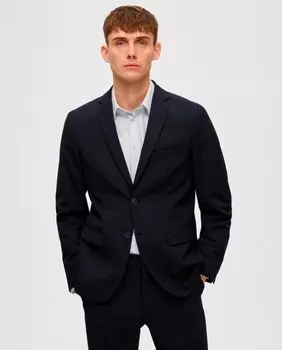 Однотонный мужской пиджак Slim Fit Selected, темно-синий