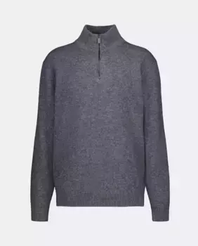 Однотонный мужской свитер на полумолнии Dustin, темно-серый