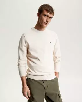 Однотонный мужской свитер с круглым вырезом Tommy Hilfiger, красный
