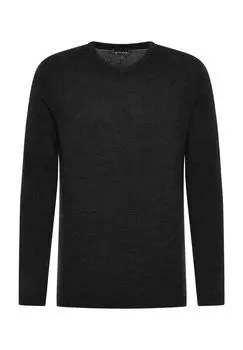 Однотонный мужской вязаный свитер ETERNA, цвет Graphit