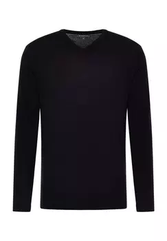 Однотонный мужской вязаный свитер ETERNA, темно-синий