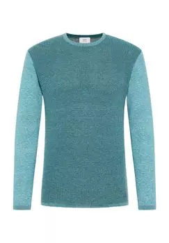 Однотонный мужской вязаный свитер с круглым вырезом ETERNA, цвет Petrol