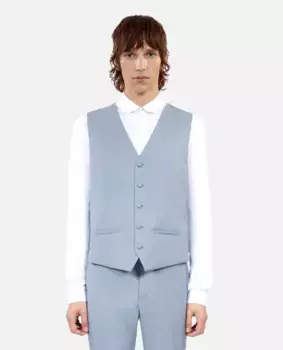 Однотонный мужской жилет на пуговицах The Kooples, синий