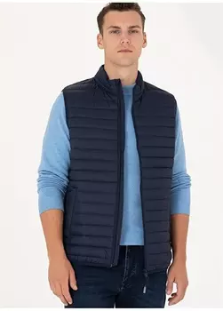 Однотонный мужской жилет темно-синего цвета Pierre Cardin