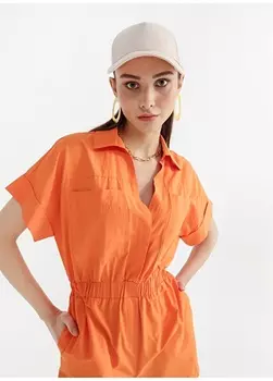 Однотонный оранжевый женский комбинезон Fabrika