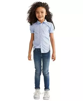 Однотонный оксфордский топ с короткими рукавами для маленьких девочек Polo Ralph Lauren