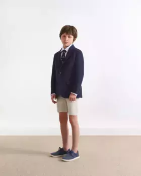 Однотонный пиджак для мальчика с лацканами Scalpers, темно-синий