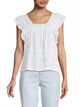 Однотонный присборенный топ Design 365 White