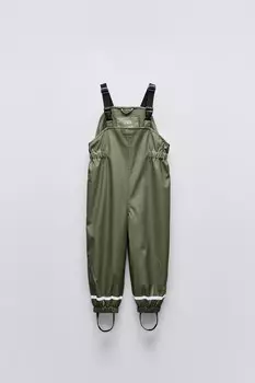Однотонный прорезиненный комбинезон ZARA, средний хаки