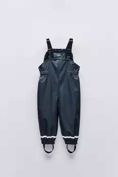 Однотонный прорезиненный комбинезон ZARA, темно-синий
