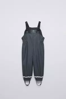 Однотонный прорезиненный комбинезон ZARA, темный антрацит