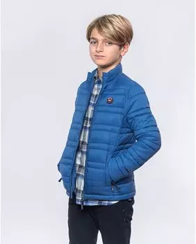Однотонный пуховик для мальчика на двойной молнии Spagnolo, синий