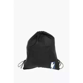 однотонный рюкзак с завязками на шнурках двух цветов Neil Barrett, Black