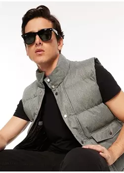 Однотонный серый мужской жилет Fabrika