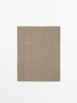 Однотонный шарф из 100% кашемира Massimo Dutti, желтый