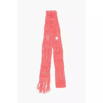 Однотонный шарф крючком с бахромой Dsquared2, Multicolor