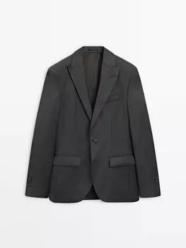 Костюмный пиджак Massimo Dutti Plain 100% wool, серый