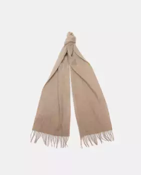 Однотонный шерстяной шарф бежевого цвета Barbour