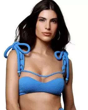 Однотонный спортивный бикини-топ с подкладкой Karla Vivian, синий