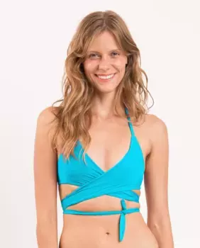 Однотонный спортивный лиф бикини с мягкой подкладкой Ro de Sol, бирюзовый
