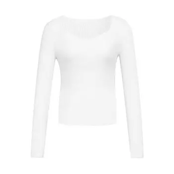 Однотонный свитер Deep Breath с квадратным вырезом на спине, белый