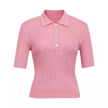 Однотонный свитер Deep Breath с воротником и короткими рукавами, тыква