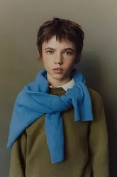 Однотонный свитер из 100% кашемира ZARA, хаки