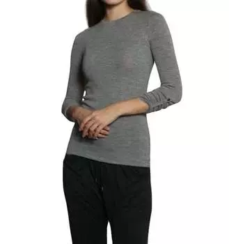 Однотонный свитер из мериносовой шерсти серого цвета LABEL+thread