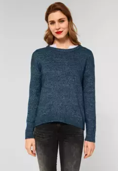 Однотонный свитер с круглым вырезом STREET ONE, цвет Deep Teal Melange