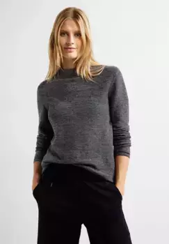 Однотонный свитер с воротником стойкой Cecil, цвет Night Sky Blue