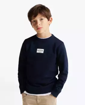 Однотонный свитшот для мальчиков с круглым вырезом Tommy Hilfiger, синий