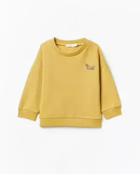 Однотонный свитшот с вышивкой Sfera, цвет Mostaza