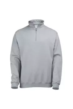 Однотонный свитшот Sophomore на молнии на AWDis, серый