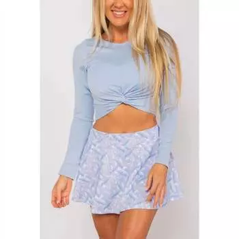 Однотонный топ Raya с длинными рукавами в цвете Baby Blue Jay Reel Skipper