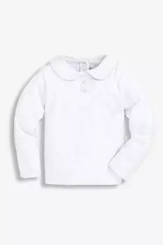 Однотонный топ с длинными рукавами JoJo Maman bb Peter Pan Jojo Maman Bb, белый