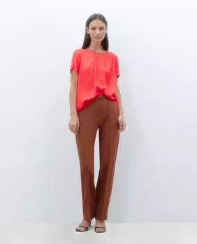 Однотонный топ с короткими рукавами El Corte Ingls, красный