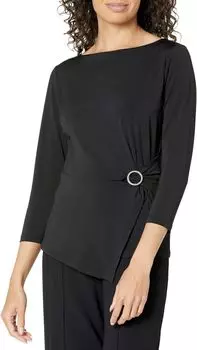 Однотонный топ с рукавами 3/4 и подкручиванием MICHAEL Michael Kors, черный