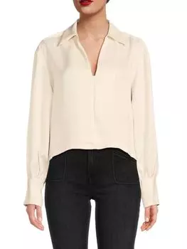 Однотонный топ с воротником Dkny, цвет Eggnog