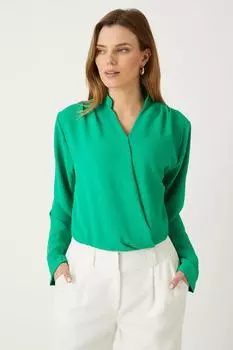 Однотонный топ с запахом Wallis, зеленый