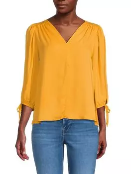 Однотонный топ с завязками на рукавах Renee C., цвет Marigold