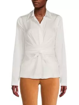 Однотонный топ с завязками спереди Donna Karan, белый